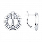 Серьги из серебра с фианитами