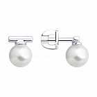 Серьги из серебра с синтетическим жемчугом