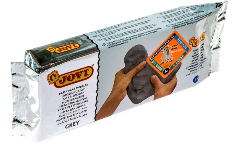 Паста для лепки и моделирования (250 г), цвет серый | Air dry | JOVI