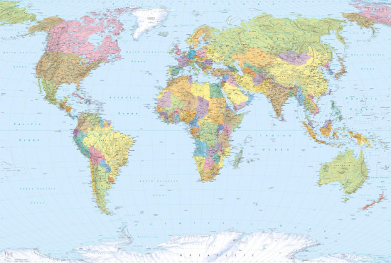 Фотообои «World map» (368 х 248 см)