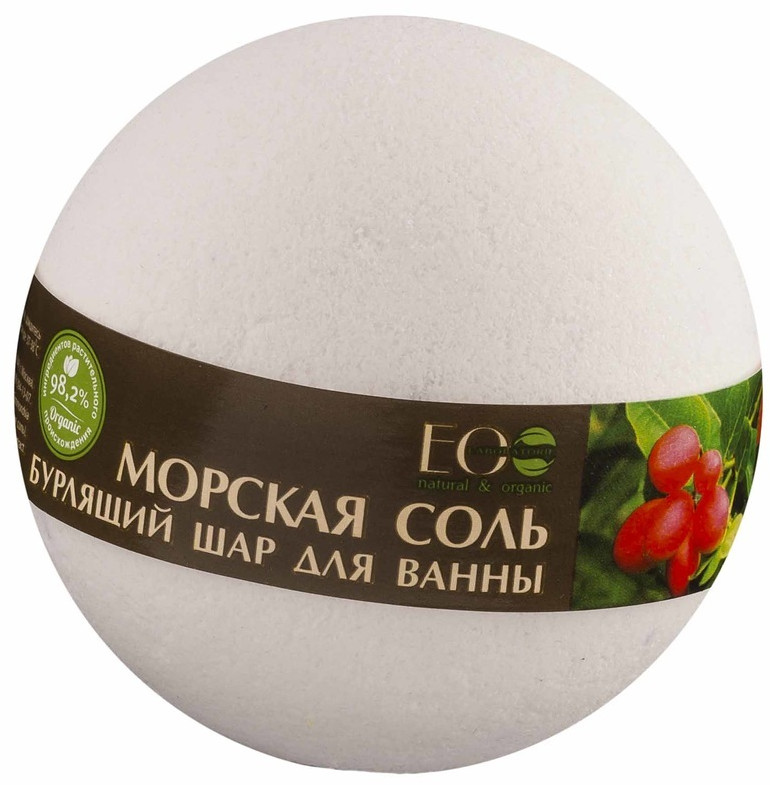Бурлящий шарик для ванны с морской солью «Ягоды асаи и годжи» | Eco Laboratorie