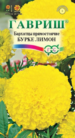 Семена. Бархатцы «Бурке Лимон», (Тагетес), 0,3 г