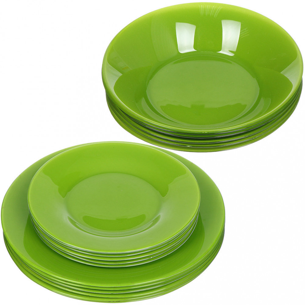 Набор тарелок «Green Village» (18 шт) | Village | Pasabahce Workshop