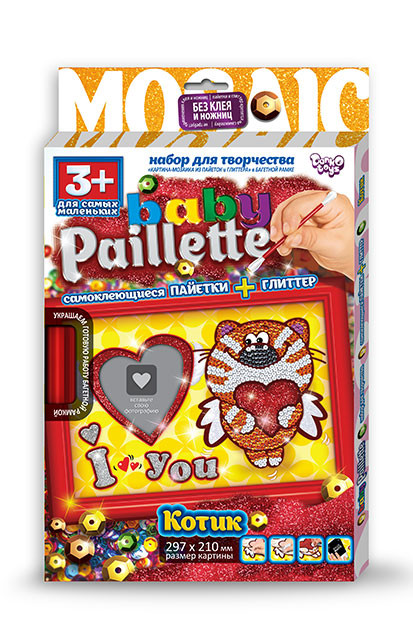 Набор для творчества «Baby Paillette. Киса» | Baby Paillette | Danko Toys