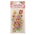 Наклейка стразовая «Сердечко и цветы», (набор из 3-х шт), в ассортименте