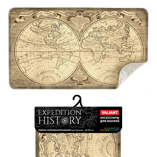 Коврик для ванной (69х40 см), на присосках | Expedition History | Valiant