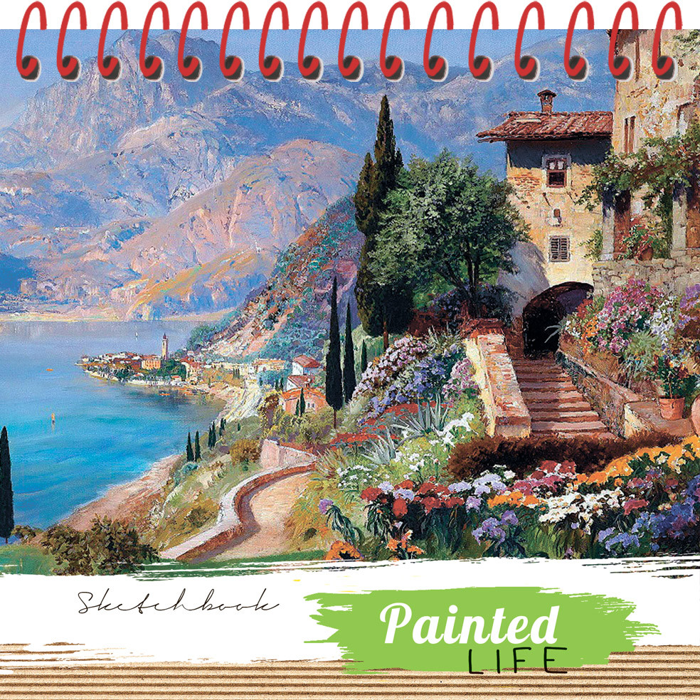 Скетчбук «Залив и горы» (80 листов, А6) | Painted Live | Проф-Пресс