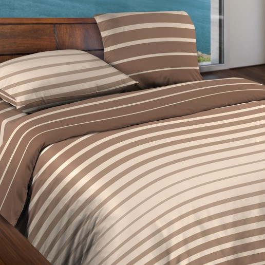 Комплект постельного белья «Stripe Brown» (арт. 15184, 1,5-спальный, БИОкомфорт, наволочка 70х70) | Wenge Motion | Wenge