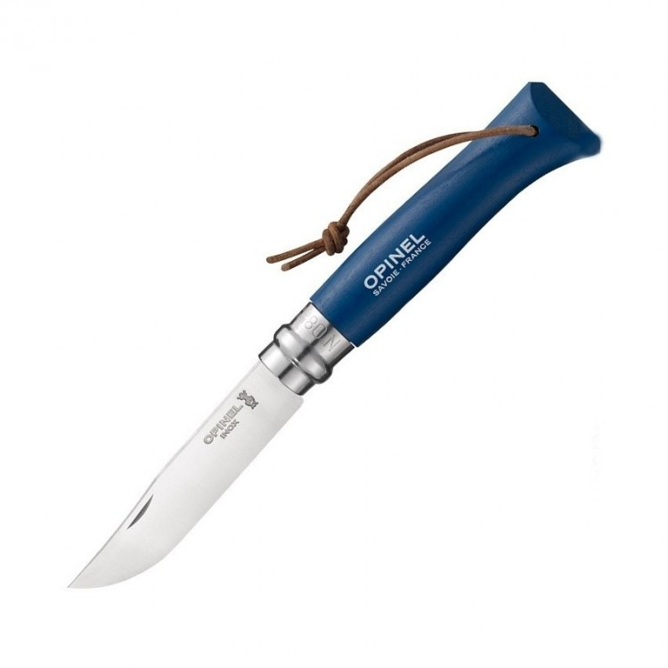 Нож складной «Opinel №8 Trekking», кожаный темляк | Цветные | Opinel
