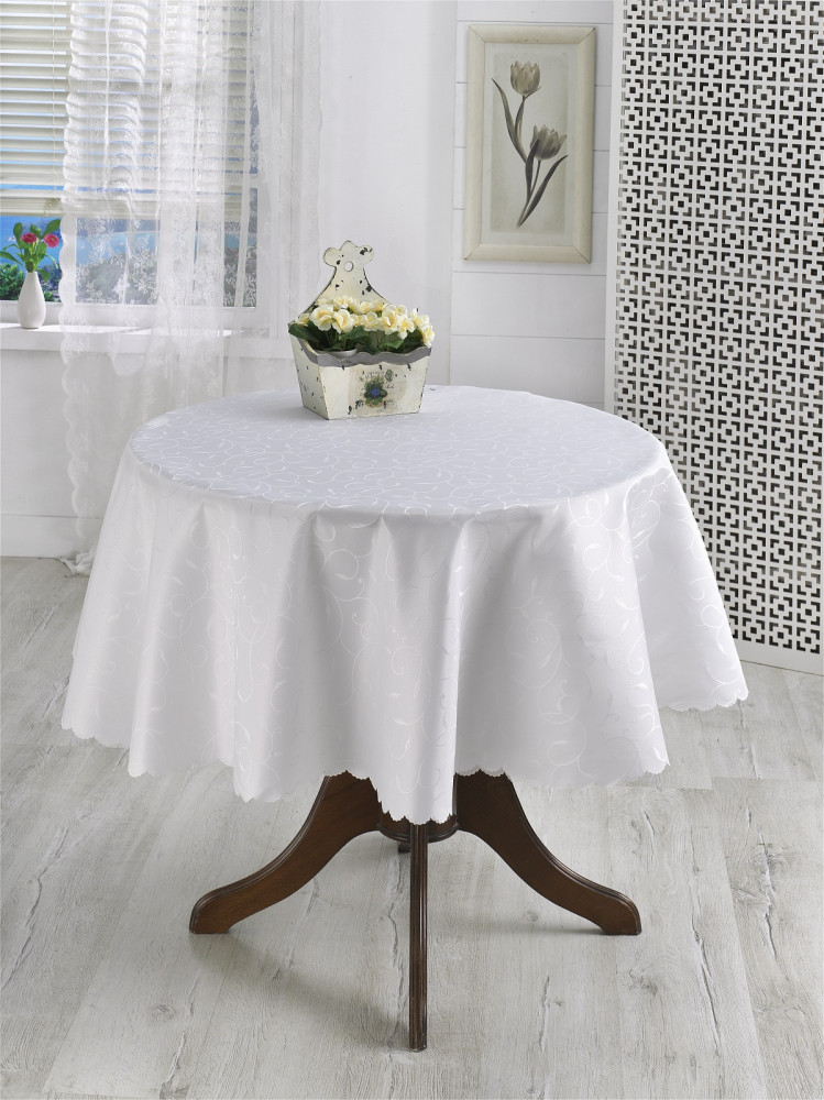 Скатерть круглая (полиэстер, размер 160 см) | Silver | Karna