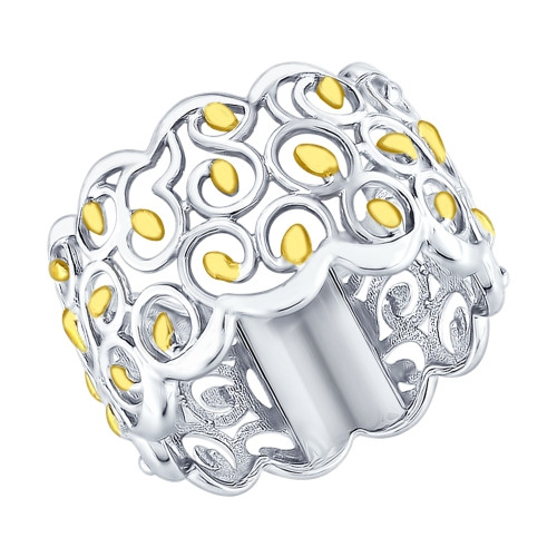 Кольцо из золочёного серебра | SOKOLOV