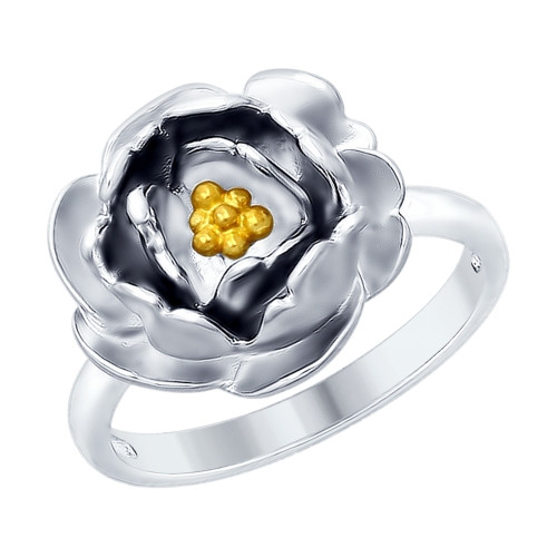 Кольцо из золочёного серебра | SOKOLOV