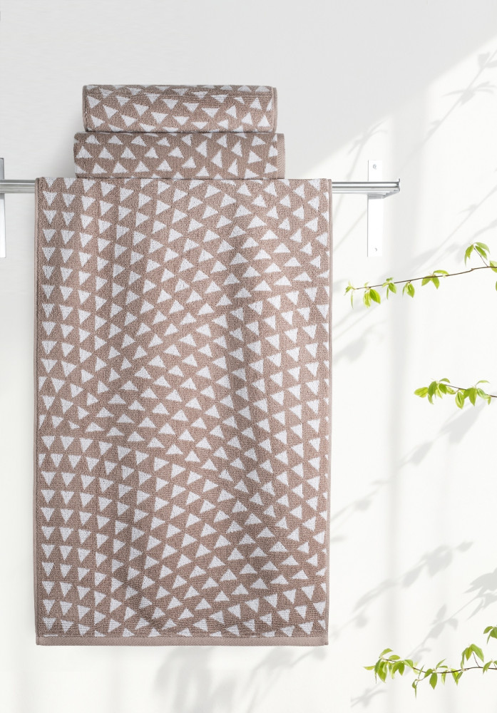 Полотенце махровое (50х90 см, цвет мокко/белый) | Борнео | Aquarelle