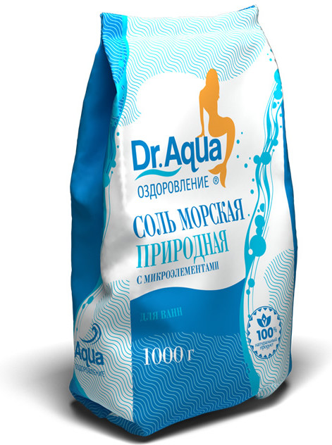 Соль для ванн морская природная | Аква-Оздоровление | Dr.Aqua