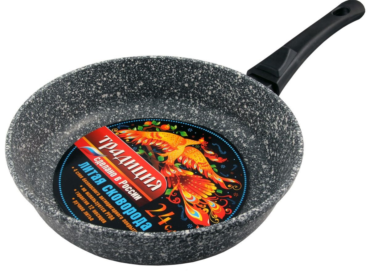 Сковорода со съемной ручкой «Мрамор» | Мрамор | Традиция