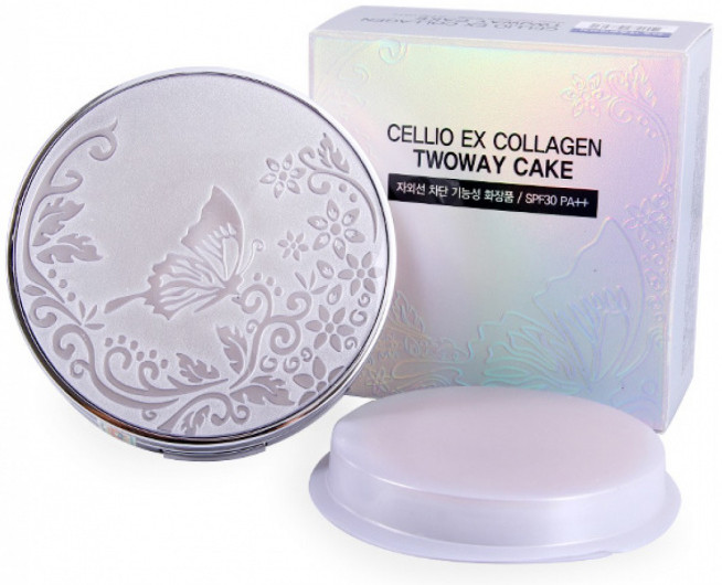 Пудра компактная матирующая с коллагеном SPF 30 PA++, оттенок 21EC | TWOWAY CAKE | Dr. Cellio
