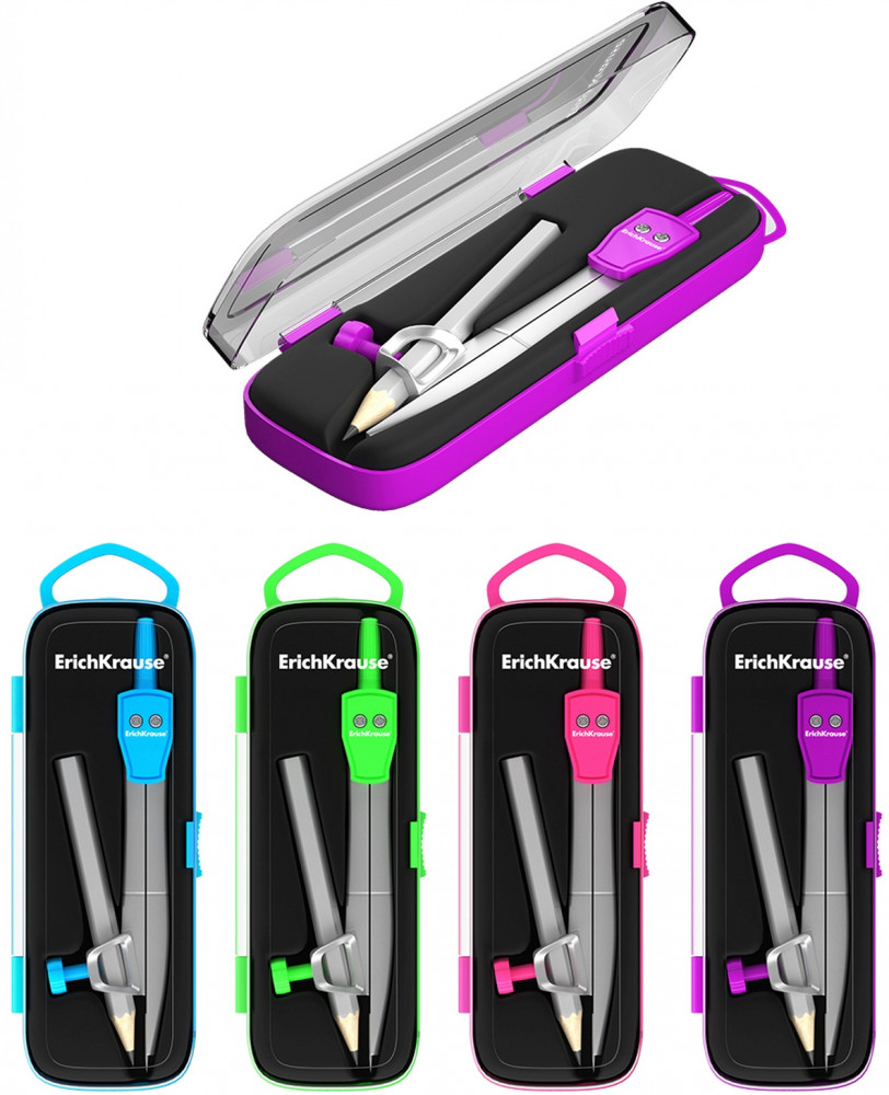 Циркуль металлический с карандашом «School» (12,3 см) | Erich Krause