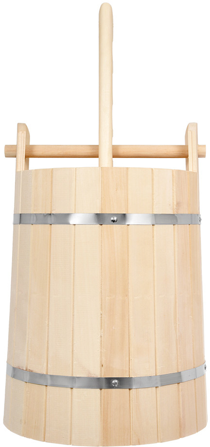 Кадка из липы для воды и заготовки солений (10 л) с замком и гнётом | Банные штучки