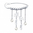 Брошь из серебра с жемчугом