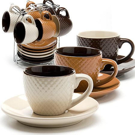 Набор чашек на металлической подставке (13 предметов, 90 мл) | Взрыв цвета | Loraine