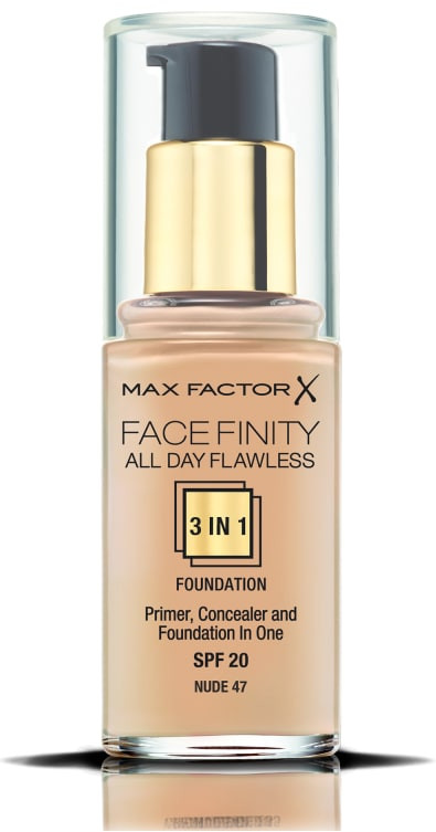 Тональная основа «All Day Flawless 3-in-1», оттенок 47-1435 Мягкий бежевый | Facefinity | Max Factor