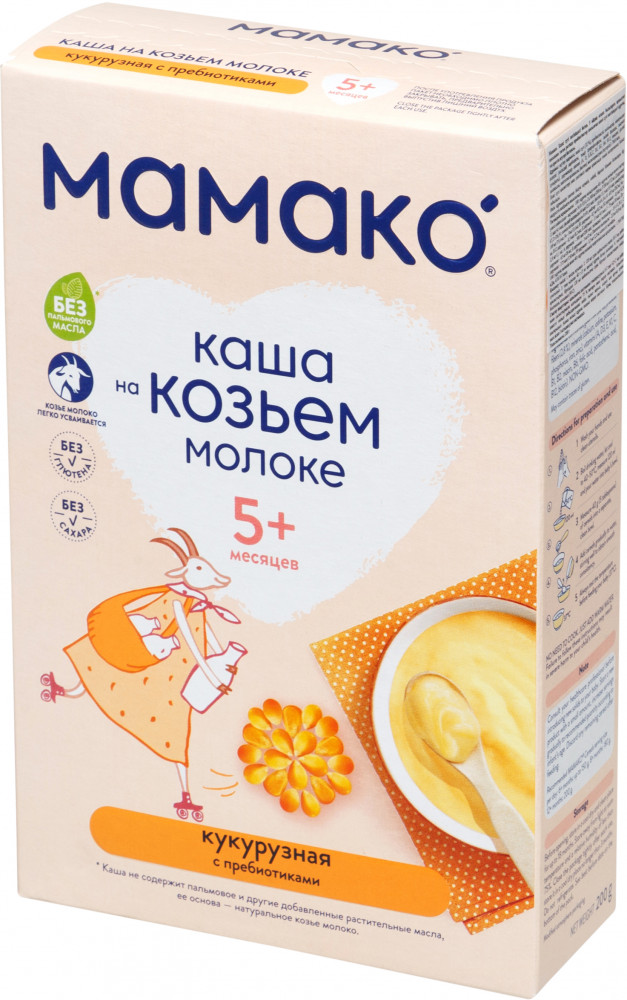 Каша на козьем молоке «Кукурузная с пребиотиками» | Мамако