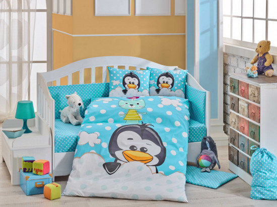 Комплект постельного белья для детской кроватки «Penguin» (арт. 1501001716, поплин), синий