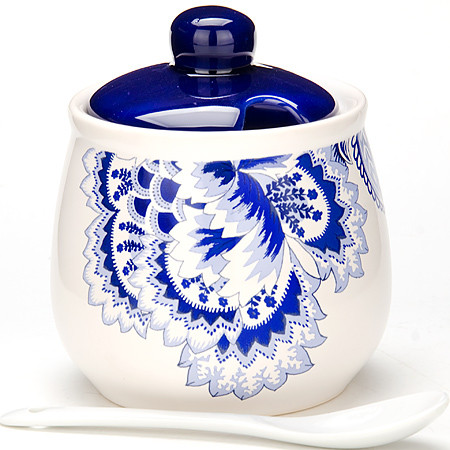 Сахарница с ложкой «Синие цветы» (380 мл) | Синие цветы | Loraine
