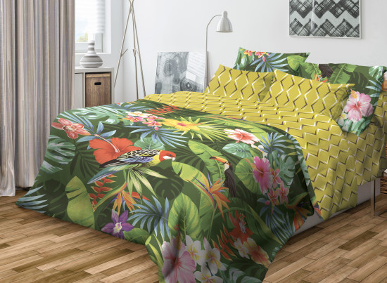Комплект постельного белья «Tropic» (арт. 21076+8314/2 40 2017, 2-спальный, ранфорс, 2 наволочки 50х70)