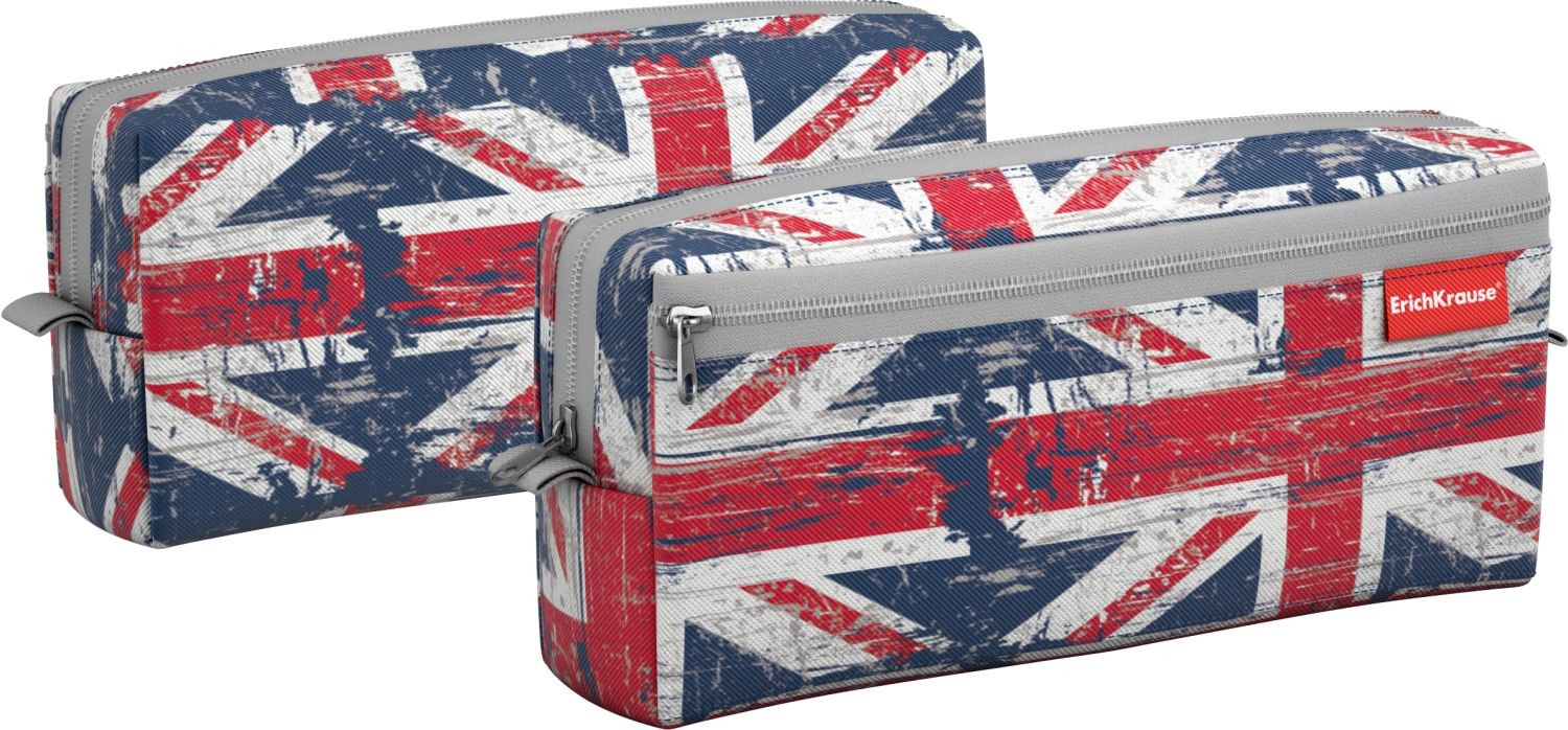 Пенал-квадро c двумя отделениями без наполнения | British Flag | Erich Krause