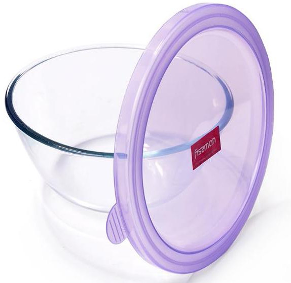 Миска стеклянная с крышкой | Fissman