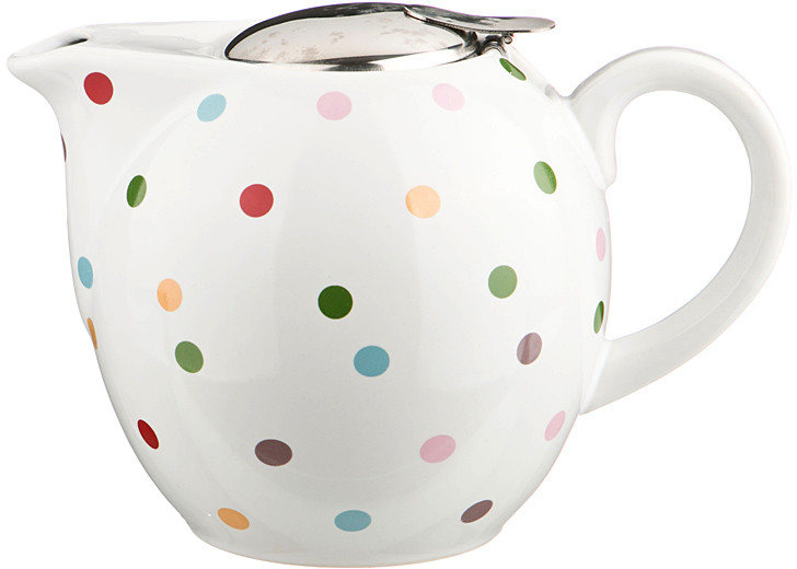 Чайник заварочный с ситом и металлической крышкой (1200 мл) | Горошек | Agness