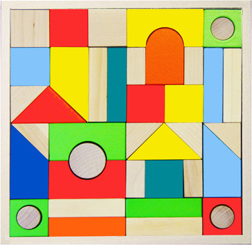 Конструктор деревянный «Городок» (40 деталей) | Alatoys