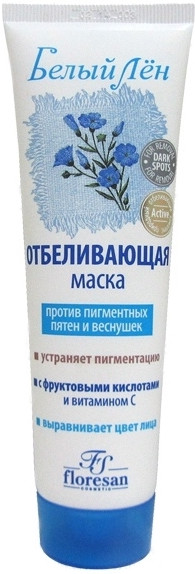 Маска отбеливающая против пятен и веснушек | Белый лен | Floresan