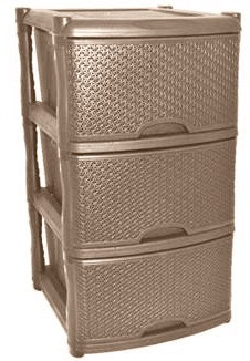 Комод 3-секционный универсальный «Rattan», кофе