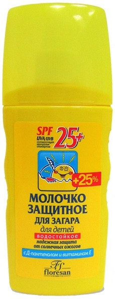 Молочко для загара детское защитное SPF 25 | Классическая солнцезащитная косметика | Floresan