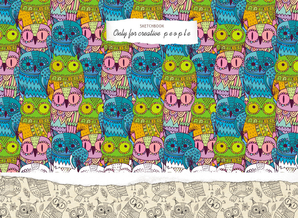 Скетчбук «Цветные совы», А5, 40 листов | Проф-Пресс