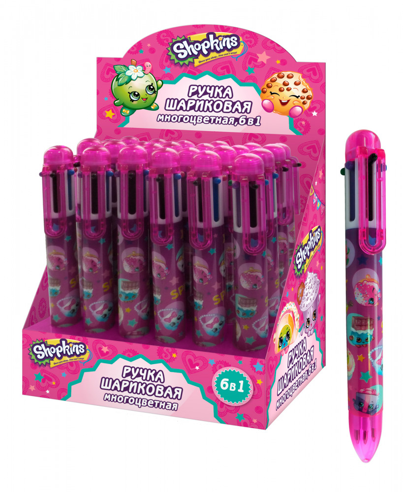 Ручка шариковая шестицветная
