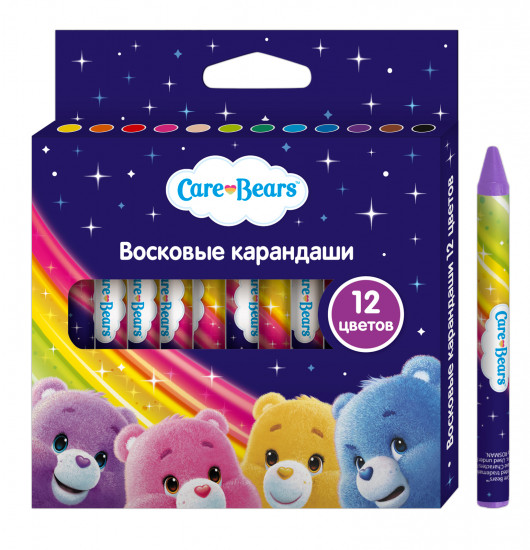 Набор восковых карандашей «Заботливые мишки» (12 цветов)