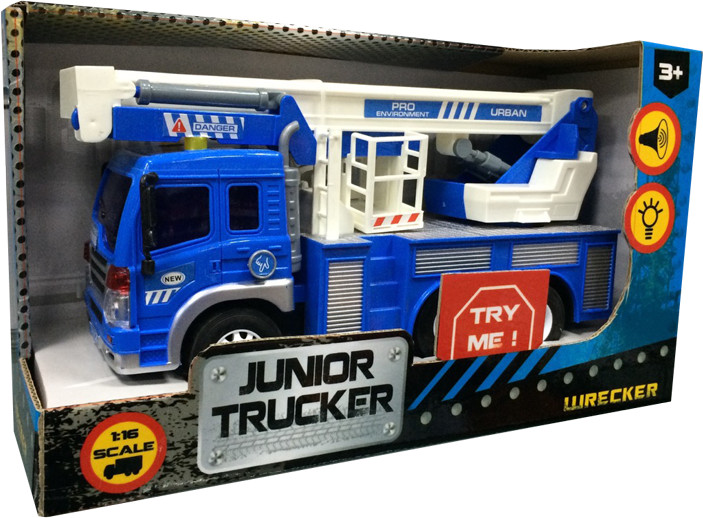 Инерционная машина «Автокран» (на бат., свет), 1:16 | Yuga Toys