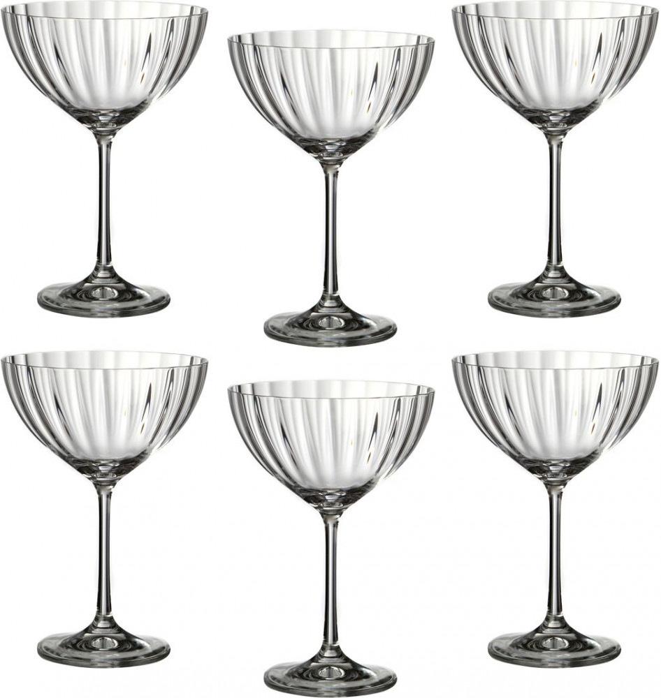 Набор бокалов для шампанского «Waterfall» (340 мл, 6 шт) | Bohemia Crystal