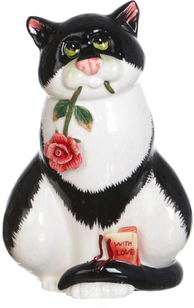 Фигурка «Кошка с цветком» (10×7×15 см) | Lefard