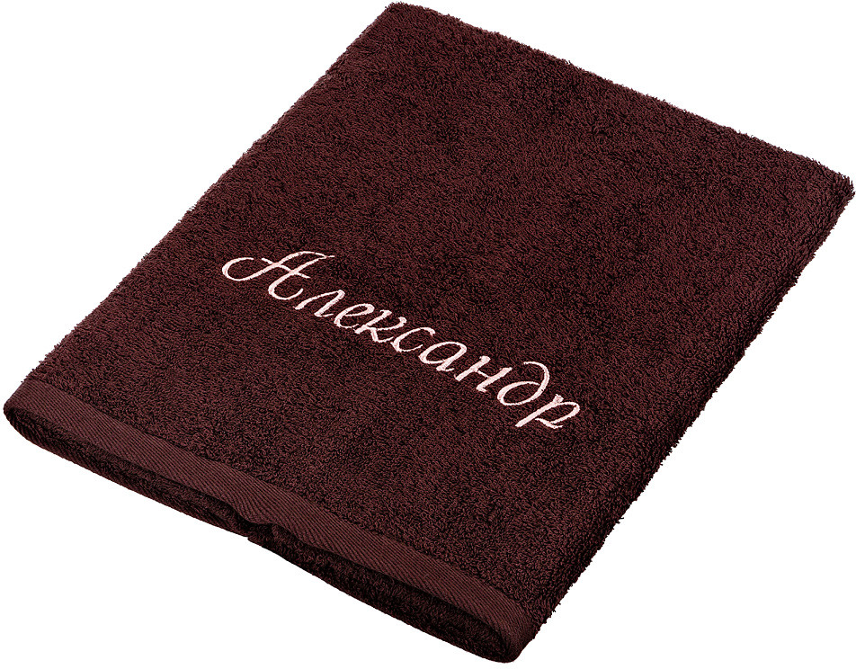 Полотенце махровое «Александр» (коричневый, 50х90 см) | Santalino