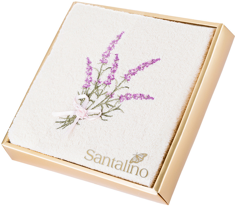 Полотенце махровое (шампань, 50х90 см) | Лаванда | Santalino