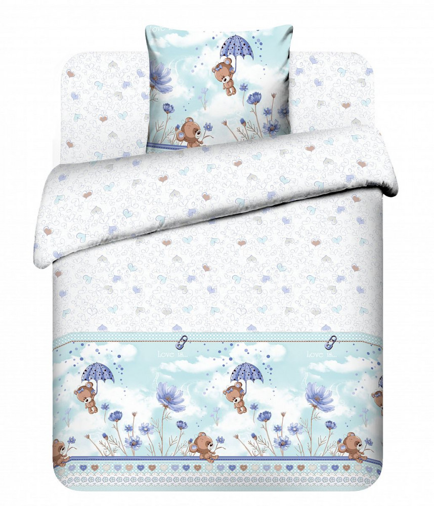 Детский комплект постельного белья «Мишутка-малютка» (арт. 5444/2, бязь, 1 наволочка 40х60 см) | Василек Junior | ТДЛ Текстиль