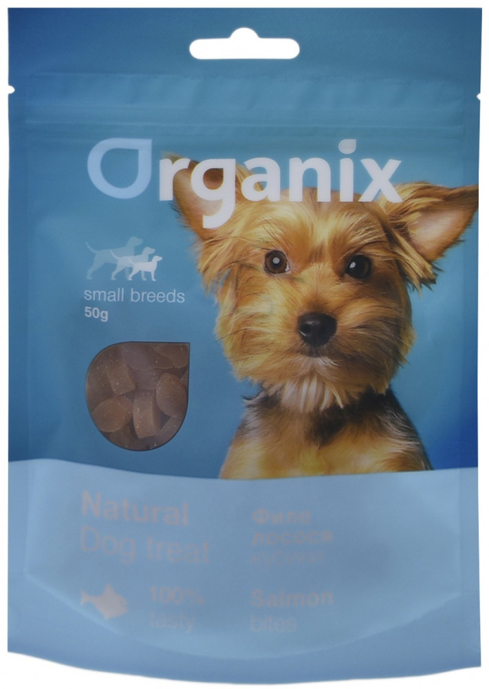 Лакомство для собак малых пород «Кубики из лосося» (50 гр) | Organix