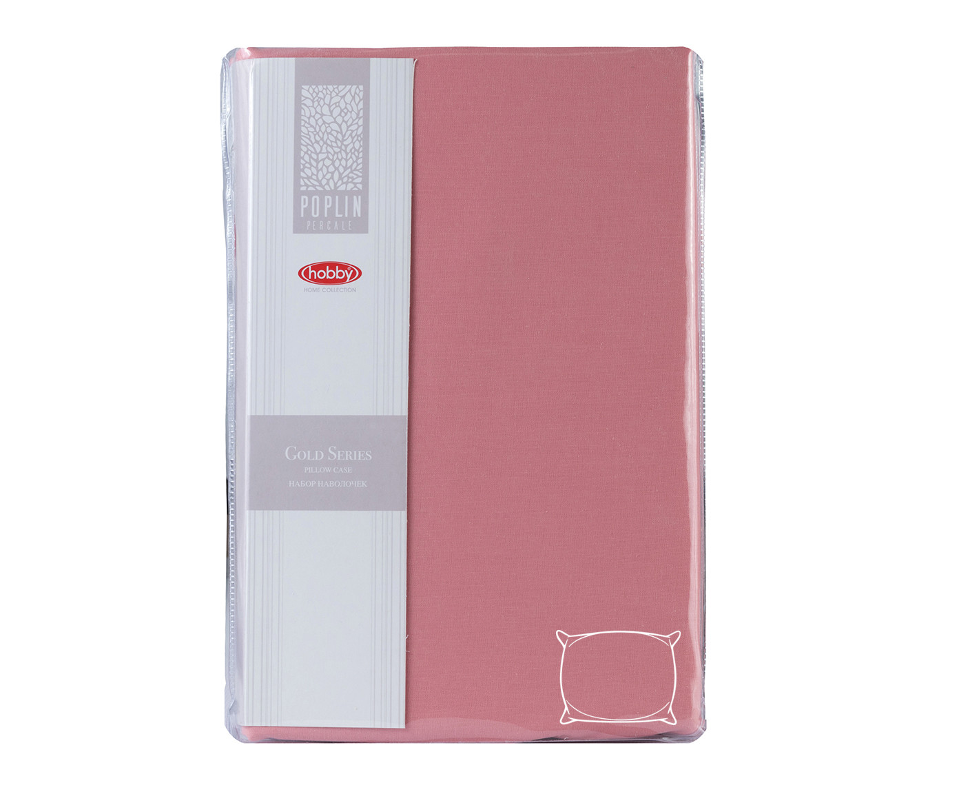 Набор из наволочек (50х70 см—2 штуки, розовый, 100% хлопок) | Gold Series | Hobby