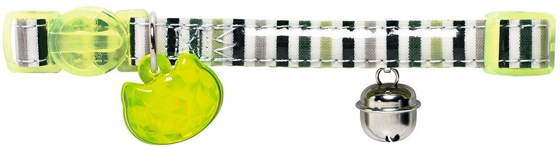 Ошейник для кошек «Glossy Stripes» (15 см, хлопок) | Hunter