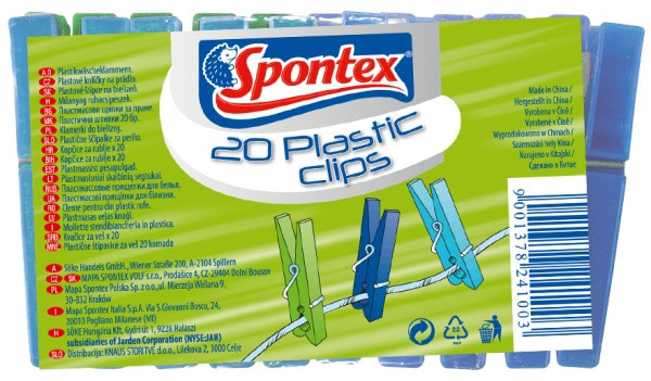 Набор прищепок «Plastic pegs» (20 шт.) | Spontex