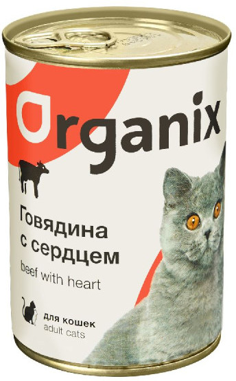 Консервы для кошек «С говядиной и сердцем» (410 г) | Organix